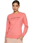 Amazon Brand - Symbol Women's Cotton Blend Crew Neck Sweat Shirt (AW18WNSSW43_Candle Pink_Small_Candle Pink_S)