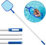 MAIYADUO Swimming Pool Skimmer Net, Pool Leaf Net with 4 Section Adjustable Aluminum Pole, 2.3ft - 6ft, Pond Nets for Cleaning Fine Mesh Rake Net, Pool Nets for Cleaning Pool/Pond/Spa/Hot Tub/Fountain