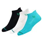 BAMBOS Eco Touch Women's Bamboo Ankle Sports Socks for Running & Gym, Pack of 3, Multicolor, Free Size