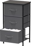 SimpleHouseware 3-Tier Nightstand Dresser Storage Tower with Drawers for Bedroom, Dark Grey