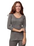 Lux Inferno Women's Cotton Thermal Top (Charcoal Melange, 80)