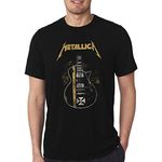 PdlPrint Unisex Regular Fit Metallica American Heavy Metal Band Graphic Printed T-Shirt/Guitar Lovers T-Shirt (Black - M) (Size 40)