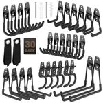 YouthZeal 30 Pack Garage Hooks Heavy Duty,Utility Steel Wall Mount Hanger & Organizer for Bulk Items,Bikes,Ladders,Power Tools,Ropes,and More Equipment