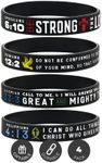 Ezekiel Gift Co. Power of Faith Bible Verse Wristbands - Set of 4 Silicone Bracelets with Christian Symbols and Scriptures - Religious Jewelry Gifts for Men Women Teens