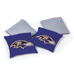 NFL Pro Football Baltimore Ravens Dual-Sided Bean Bags by Wild Sports, 4 Pack - Premium Toss Bags for Cornhole Sets