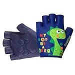 (5-6years, blue) - Boys and Girls Bike Gloves for Age 3-10 Half-Finger Outdoor Sports Gloves Great for Cycling,Riding,Climbing,Scooter etc.