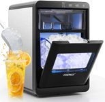 COSTWAY Countertop Nugget Ice Maker, 44 lbs/24H Chewable Sonic Ice Machine w/Self Cleaning, Ready in 6 Mins, Low Noise, Pull-Out Water Tank & Touch Control Panel for Home, Bar, Kitchen, RV