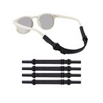 lvvfit Baby Glasses Straps(5-8inch)-Adjustable Glasse Strap Sports Sunglasses Eyeglasses Holder Straps for Toddler and Infant-Eyewear Retainers for Boys and Girls age 0-3 years (4pcs Black)