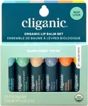 Cliganic USDA Organic Lip Balm Set - 6 100% Natural Moisturizer for Cracked & Dry Lips