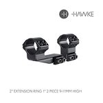 Hawke Extension 1" 9-11 High Riflescope Ring Mount with 2" extension