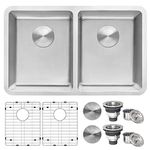 Ruvati 28-inch Undermount Kitchen Sink 50/50 Double Bowl 16 Gauge Stainless Steel - RVM5077