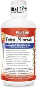 Vital Earth Minerals Fulvic Minerals Liquid – Fulvic Acid Supplement with 70+ Trace Minerals, Electrolytes for Energy & Vitality, 32 Oz + 1 Oz Cup