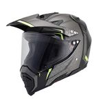 Woljay Dual Sport Off Road Motorcycle helmet Dirt Bike ATV D.O.T certified (L, Black+Silver)