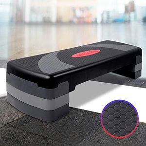 Everfit Aerobic Step, 78cm Length Exercise Stepper Platform Steps Fitness Machines Mini Steppers Home Gym Workout Cardio Training Under Desk Equipment, Adjustable 3 Level Anti-slip Black