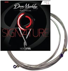 Dean Markley Electric Guitar Strings Nickel Steel Signature 6 String Set. Nickel Wound Guitar Strings Custom Light, Soft Electric Guitar Strings for a Superior Tone and Sustainability, 9-46, 2508