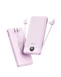 VEGER Portable Charger for iPhone Built in Cables Fast Charging USB C Slim 10000mAh Power Bank, Wall Plug USB Battery Pack for iPhones, iPad, Samsung More Phones Tablets (Purple)