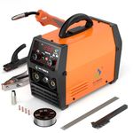 HITBOX 3-in-1 Portable MIG Welder 140A, Gasless, Flux Core & Solid Wire, 240V Inverter, MIG/ARC/TIG Welding Machine with Torch & 0.8mm Wire, Ideal for Beginners (HBM1200)