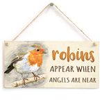 Robins Appear When Angels are Near - Poetic Bereavement Grief Gift Sign/Plaque