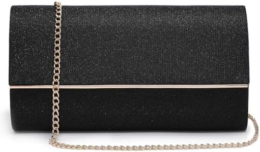 Dasein Women's Evening Bag Glitter Clutch Wedding Bridal Purse Sparkle Cocktail Party Prom Handbag (1-Black)