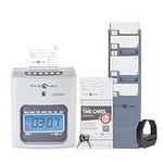 Pyramid 2500 Time Clock Bundle with 100 Time Cards, Card Rack and Ribbon - No Employee Limit