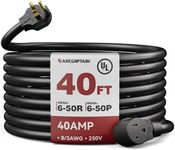 ARCCAPTAIN 40Amp 40ft Welder Extension Cord 8 AWG [UL Listed], 250V NEMA 6-50 Heat-Resistant Welding Cord 3 Prong for MIG/TIG/MMA Welder, Plasma Cutter