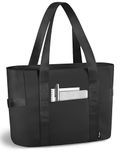 Prite Tote Bag for Women Weekender Bag with Laptop Compartment for Work Nurse School Travel Gym (Black)