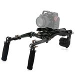 Tilta Lightweight Shoulder Rig for DSLR Video Film Making System Kit, with ARCA Manfrotto Dual Baseplate Quick Release Plate Adjustable Rosette Handgrip Camera Shoulder Mount TA-LSR-B