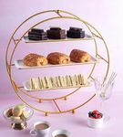 Golden Sky Star World Cake Holder Stand Round Cake Stand with Ceramic Tray Stainless Steel Dessert Table Multi-Purpose Cupcake Display Stand Wedding Pastry Rack Dessert Display Stand (Color : Gold)