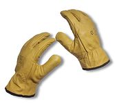 LLB Premium Fleece Lined Yellow Leather Winter Thermal Cold Work Gloves PPE HGV Lorry Two Pairs Large L9