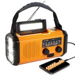 10000mAh Emergency Weather Radio, 4 Way Powered AM/FM Portable Solar Crank Radio, Dynamo Phone Charger, 700LM LED Flashlight & Reading Lamp,SOS,Type-C,Compass for Hurricane Storm Camping Survival