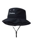 Berghaus Unisex Ortler Boonie Hat, Adjustable, Breathable Mesh Lining, Jet Black/Monument, One Size