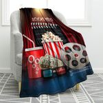 Jekeno Movie Clapboard Gifts Throw Blanket, Gifts for Women Men Movie Lover, Theater Home Film Cinema Decor Popcorn Gifts for Adult Boy Girl Director, Christmas Birthday Valentines Day Acting Gift