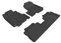 3D MAXpider - L1HD00601509 All-Weather Floor Mats for Honda CR-V CRV 2007-2011 Custom Fit Car Floor Liners, Kagu Series (1st & 2nd Row, Black)