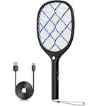 YISSVIC Electric Fly Swatter 4000V Bug Zapper Racket Rechargeable Mosquito Insect Fly Killer Electric 3 Layers Mesh with Micro-USB Cable for Indoor Outdoor