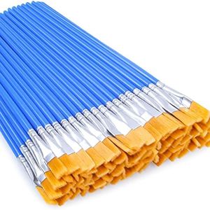 50 Pcs Flat Paint Brushes for Touch Up, Anezus Small Paint Brushes for Classroom Crafts Paint Brushes for Acrylic Painting Watercolor Canvas Face Painting