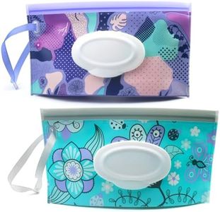 Baby Wipe Dispenser,Portable Refillable Wipe Holder Wipe Dispenser Bag Reusable Travel Wet Wipe Pouch (blue purple)