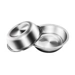 Zayin Stainless Steel Pet Bowls Suit Cat or Small Dog Premium Stainless Steel Water and Food Bowls,Replacement Metal Bowls for Pet Feeding Station Set of 2 Bowls (16cm/6.3in)