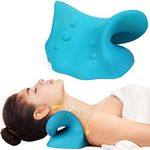 Neck Stretcher for Neck Pain Relief, Neck and Shoulder Relaxer Cervical Traction Device Pillow for Muscle Relax and TMJ Pain Relief, Cervical Spine Alignment Chiropractic Pillow (Light Blue)