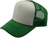 Craftman High Crown Foam Front Mesh Back Classic Trucker Hat with Adjustable Snapback for Men and Women(Green/White)