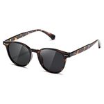 kimorn Polarized Sunglasses for Women and Men Retro Trendy Sun Glasses 90’s Vintage Round Frame K1515 (Tortoise/Grey)