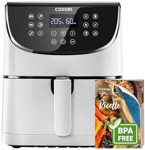 COSORI Friggitrice ad Aria 5,5 Litri, Air Fryer, 1700W, 13 Funzioni, 85% Meno Olio, 75-205°C, Fino al 50% Più Veloce del Forno, 100 Ricette Italiane, Display Digitale, CP158 Bianco