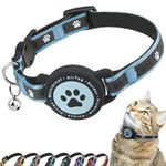 Airtag Cat Collar Breakaway, Reflective Kitten Collar with Apple Air Tag Holder and Bell, Comfortable Padding, Adjustable, Durable, Fits for Girl Boy Cats