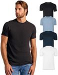 True Classic Mens T-Shirts - Short Sleeve Crew Neck Plain T Shirt for Men, Pack of 4, Variety, M