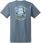 Joe's Surf Shop Graphic Heavyweight Cotton T-Shirts in Regular, Big & Tall, Stone Blue / Surf Bus Logo, X-Large Tall