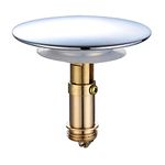 Bathroom Drain Stopper, 69mm Push Pop-Up Click Clack Plug Stopper, Bathroom Basin Sink Push Button Drain Stopper Brass Polished Chrome Pop Up Click Clack Plug