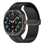 HAYONLIY Soft Silicone Magnetic Sport Band Compatible for Samsung Galaxy Watch Ultra 47mm(2024), No Gap Adjustable Strap with Magnetic Buckle for Galaxy Watch Ultra 47mm Men Women