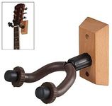 Neowood Guitar Wall Mount Hanger with Cushion and Hardwood Base for Acoustic, bass ,Electric. and Ukulele, Black