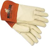 Mustang MIG/TIG Leather Welding Gloves, White/Russet, Large, 12 Pairs