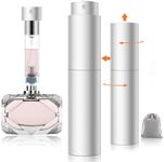 LIAN Travel Perfume Atomizer Refillable Spray Bottle Portable Empty Cologne Dispenser Refill Scent Pump Case Fill from Bottom 5ml Mini Pocket Size for Traveling and Outgoing （Matte Silver）