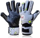 GK Saver Kids Football Goalkeeping Gloves Champ 02 Grey Youth Negative Cut | Size 4-7 | Savefingers Soccer Goalie Gloves (Champ 02 Size 5)
